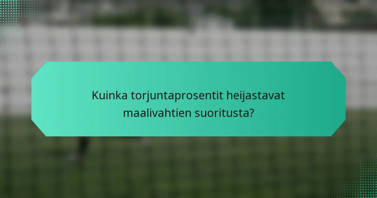 Kuinka torjuntaprosentit heijastavat maalivahtien suoritusta?